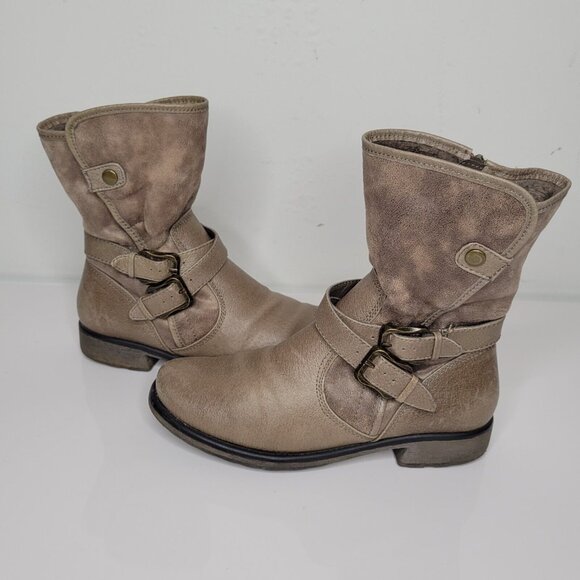 BareTraps Shoes - Bare Traps Womens Boots  Sabella 8.5 Taupe Leather Zip